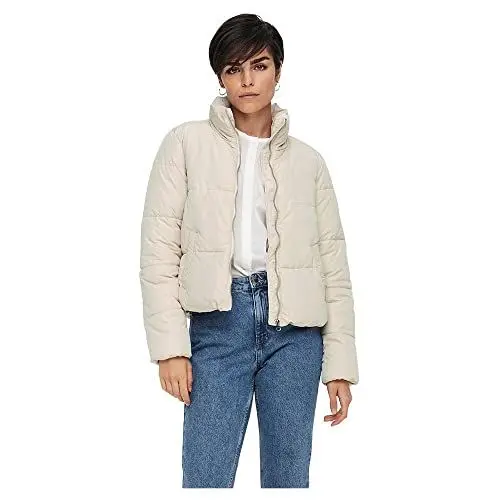 Produktbild: JdY Damen JDYNEWERICA Short Padded Jacket OTW NOOS Steppjacke, Moonbeam/Detail:Silver Zipper, XS