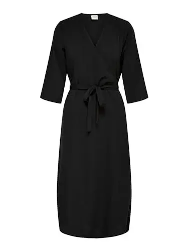 Produktbild: JdY Damen Jdylion 3/4 Wrap Dress Wvn Noos Wickelkleid, Schwarz, 38 EU