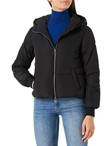Produktbild: JdY Damen Jdynewerica Short Hood Jacket Otw Noos Steppjacke, Black/Detail:silver Zipper, S EU