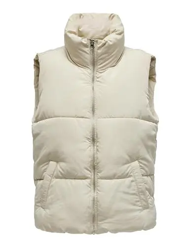 Produktbild: JDY Women's JDYNEWERICA Short Waistcoat OTW NOOS Weste, Moonbeam/Detail:Silver Zipper, M