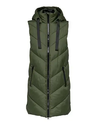 Produktbild: JdY Damen Jdyskylar Padded Hood Waistcoat Otw Noos Weste, Forest Night/Detail:BLACK, L EU