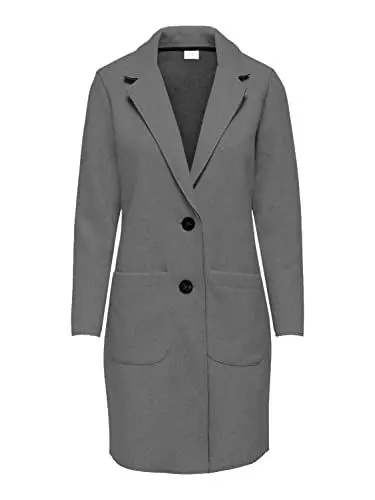 Produktbild: JdY Damen Lange Fleecejacke mit Taschen Casual Langarm Mantel JDYBONDY Cardigan mit Knopfleiste, Farben:Dunkelgrau, Größe:S