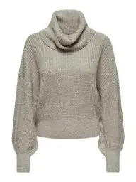 Produktbild: JdY Rollkragen Strick Pullover mit Puffärmel Oberteil Sweater Jumper Ballon Ärmel Lang Loose Fit JDYMEGAN
