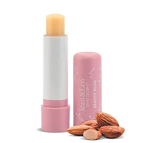 Produktbild: Jean & Len Sensitiver Lip Balm mit Bio-Sheabutter & Bio-Mandelöl, beruhigt, bewahrt die Lippen vor dem Austrocknen, für geschmeidig weiche Lippen, Ohne Mineralöl, Parfümfrei, vegan, 4,7 g