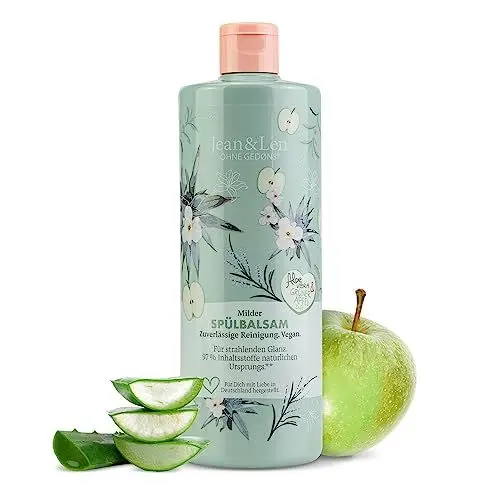 Produktbild: Jean & Len Spülbalsam Aloe Vera - Grüner Apfel, hautschonendes Handspülmittel, milde Reinigung, mit natürlichen Inhaltsstoffen, Spülmittel, ph-hautneutral, ohne Parabene und Silikone, vegan, 500 ml
