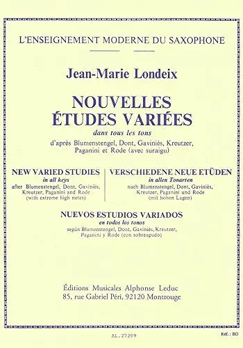 Produktbild: JEAN-MARIE LONDEIX - NOUVELLES ETUDES VARIEES, POUR SAXOPHONE