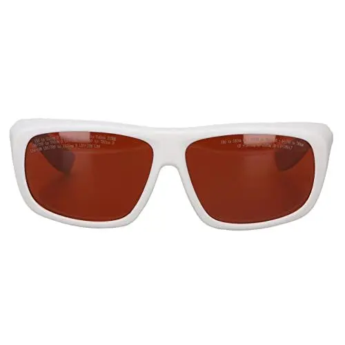 Produktbild: Jeanoko Laserschutzbrille, Laserschutzbrille 180 bis 540 nm, verschleißfest, schnelle Lichtreaktion, PC für Glasfaserprojekte(Weiß)