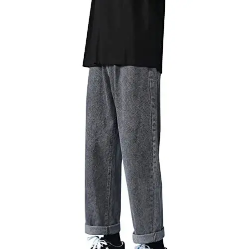 Produktbild: Jeans Modische Jeans Gerade Herren-Röhre Locker Sitzend Weites Bein Trendige Sport- Und Freizeit-Arbeitshose Jogging Jeanshose Herren Stretch Hose Herren Kurz Stoff Shorts Herren Jeans