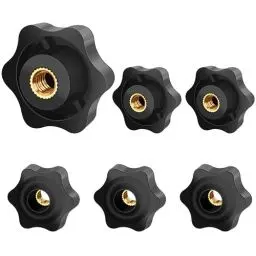 Produktbild: Jeboler Sterngriffmutter M8 6 Stück, Rändelschraube Äußerer Durchmesser 38mm, Sterngriffmutter Innengewinde Messing für Maschinen und Anlagen, Möbel, Werkzeugmaschinen, Fitnessgeräte