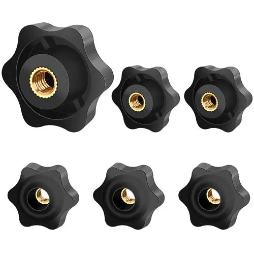 Produktbild: Jeboler Sterngriffmutter M8 6 Stück, Rändelschraube Äußerer Durchmesser 38mm, Sterngriffmutter Innengewinde Messing für Maschinen und Anlagen, Möbel, Werkzeugmaschinen, Fitnessgeräte