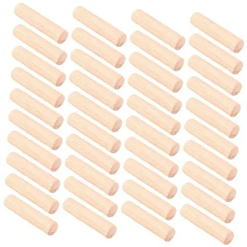 Produktbild: JECOMPRIS 100St Protokollstecker holzstäbchen Dübelstange Holzhandwerk Holzstab geriffelte Stecker aus Holz Stöcke zum Basteln Holzdübel Möbel Kork Stock Holznagel hölzerne Spitze