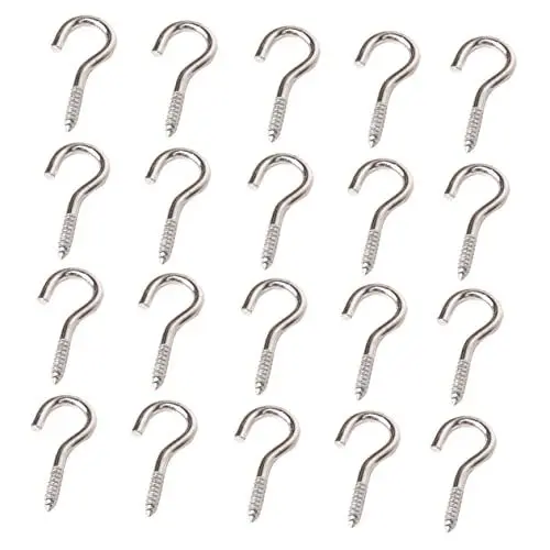 Produktbild: JECOMPRIS 100St Schraubhaken aus Metall hooks hackenleiste Aufhänger für Bilder Schmuckaugenschrauben Haken zum Aufhängen von Girlanden vernickelte Schraubhaken Ösenhaken aus Metall