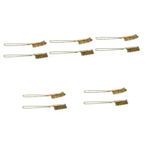 Produktbild: JECOMPRIS 10 STK Reinigungsbürste Grillbürste und Schaber Draht Grillreiniger mit Borsten Pinsel küche haushaltsbürste reinigungsmittel für grillgrills grillrost Reiniger Schmiedeeisen