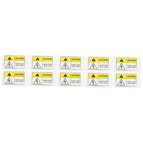 Produktbild: JECOMPRIS 10 Stück Logo Aufkleber Elektroschocks Vorsichtsaufkleber Gefahr Abstand Halten Gefahren Hochspannungsaufkleber Elektrische Warnschild
