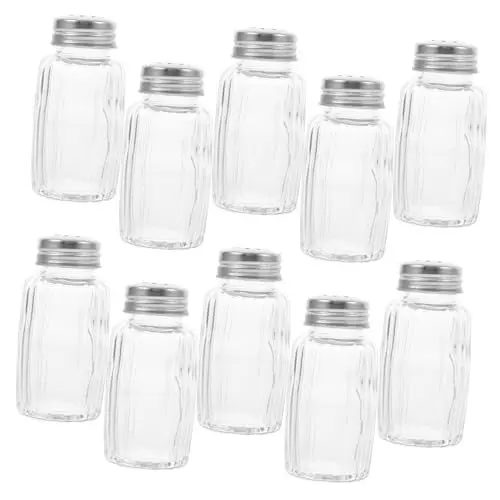 Produktbild: JECOMPRIS 10 Teiliges Salzstreuer Set Salz Und Pfefferstreuer Gewürzspender Gewürzdosen Gewürzdosen Für Die Küche Salzstreuer Salzgläser Salzstreuer Aus Glas Pfefferspender