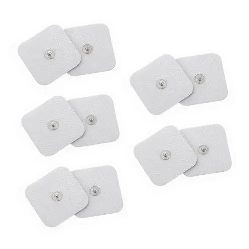 Produktbild: JECOMPRIS 10st Vlies-elektrodenfolie Zubehör Für Physiotherapie Pads Elektrodenpads Für Den Haushalt Zehnerpflaster Für Den Haushalt Zehnerblock Zehn Pads Weiß Tragbar Elektrodenpatch