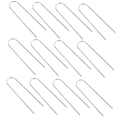 Produktbild: JECOMPRIS 12St Zelt-Trampolin-Ankerset Gartenpfähle für Netze Zaunklammern Rasenpfähle Camping-Spikes bodenanker zeltheringe Gartenpfähle aus Metall Pfähle für die Gartenarbeit Eisen Silver
