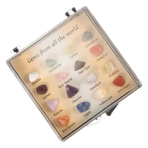 Produktbild: JECOMPRIS Box Mit Unregelmäßigen Kristallsteinen Mineraliensammlung Für Haushaltsdekoration Kristallprobe Für Lehrer Und Sammler Steindekor Mit Feinen Details Und Schöner