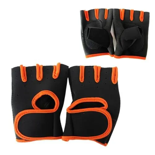 Produktbild: JECOMPRIS 1paar Professionelle Fitness-Handschuhe Für Gewichtheben Atmungsaktive Halbfinger-Handschuhe Mit Rutschfester Polsterung XL Orange-gelb Für Sport Und Outdoor-aktivitäten