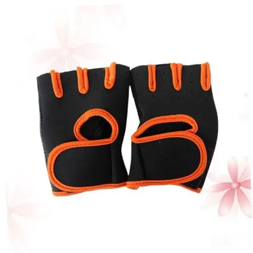 Produktbild: JECOMPRIS Atmungsaktive Fitness-Handschuhe Für Erwachsene rutschfeste Halbfinger-Handschuhe Aus Mikrofaser XL Orange-gelb Radfahren Gewichtheben Und Sporttraining