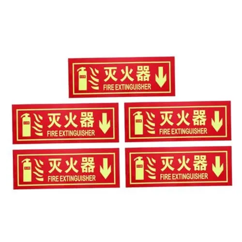 Produktbild: JECOMPRIS 1 Satz Feuerlöscher-schild Feuerlöscherschild Für Zu Hause Feuerlöscher Im Schild Embleme Wasserdichtes Feuerlöscherschild Selbstklebendes Feuerlöscherschild Für Das Büro Rot 5st