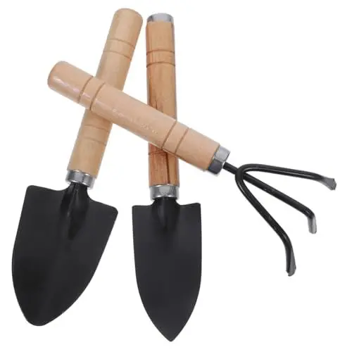 Produktbild: JECOMPRIS 1 Satz Gartenwerkzeug-Set Grubber Handrechen Gartenschaufel kleines Gartengerät Handkelle Gartenwerkzeug Set Gartengeräte Set Kelle Gartenwerkzeug Mini-Schaufel Eisen Black