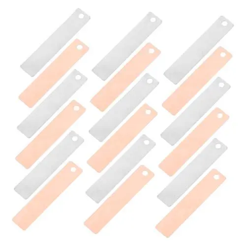 Produktbild: JECOMPRIS 1 Set Kupferblech Zinkblech Zinkanode Zinkplatten Elektrodenstreifen Batterie Experiment Materialien DIY Obstbatterie Materialien Kupferstreifen Zinkstreifen