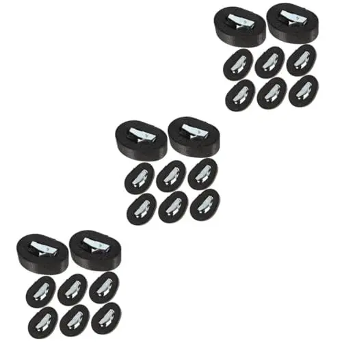 Produktbild: JECOMPRIS 24 STK Kajakschnalle gurtstopper gurtschoner Outdoor Ausrüstung Luggage Straps Schwarze Bungee-Seile Spanngurte Schultergurt Bungee Seil Schnallenriemen verstellbar Zinklegierung