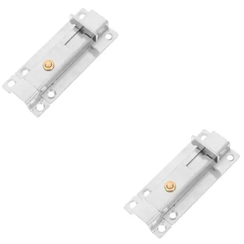 Produktbild: JECOMPRIS 2St Edelstahlstift Badezimmerkabinenschloss Schieberiegel-Türschloss Edelstahlverschluss Schrankriegel rostfreier Türverschluss Türschnalle aus Edelstahl Rostfreier Stahl Silver
