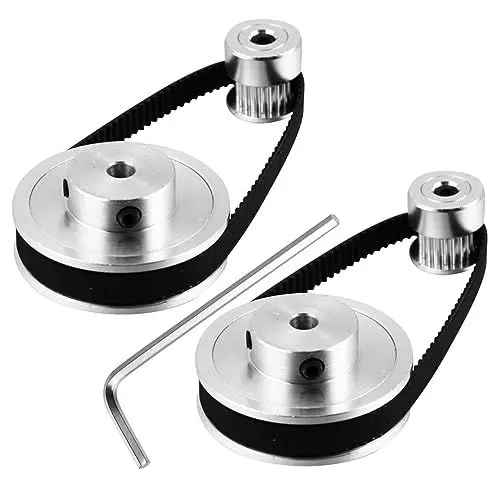 Produktbild: JECOMPRIS 2 Sätze Synchronrad Riemenscheibe mit variabler Geschwindigkeit Riemenscheibe Riemenscheibe aufstrich hobelmaschinen Steuerkettensatz drucker mechanischer Riemen Aluminium