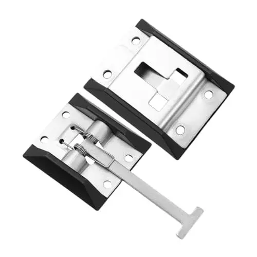 Produktbild: JECOMPRIS Robuster Metallriegel Für Fliegengittertüren Für Wohnmobile 2 Sätze Anhängertürriegel Mit Push-Pull-verriegelung Türbeschläge Für Wohnmobile