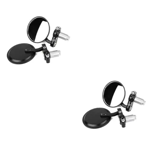 Produktbild: JECOMPRIS 2 Stück Paar Rückspiegel individuelle Motorradspiegel Spiegel Seitenspiegel motorcycle mirrors Rückspiegel für Motorräder 22mm Seitenspiegel Black