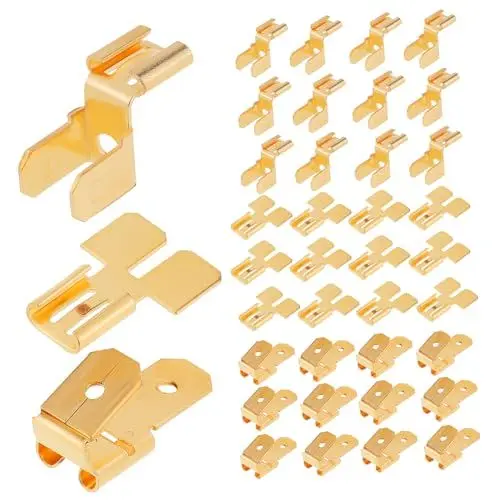 Produktbild: JECOMPRIS 36 Stk Verbindungsstuhl Getrennt Flachstecker Für Lautsprecher Elektrische Anschlüsse Endgeräte Anschlüsse Für Die Verkabelung Schrumpfdrahtverbinder Kabelverbinder Kupfer Golden