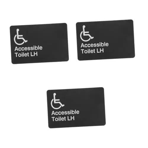Produktbild: JECOMPRIS 3st Barrierefreiheitsschilder Türschild Barrierefreies Braille-schild Taktiles Geschäftsschild Schild Für Badezimmer Industrieschilder Handicap-wandschild Toilettenschild Abs Black