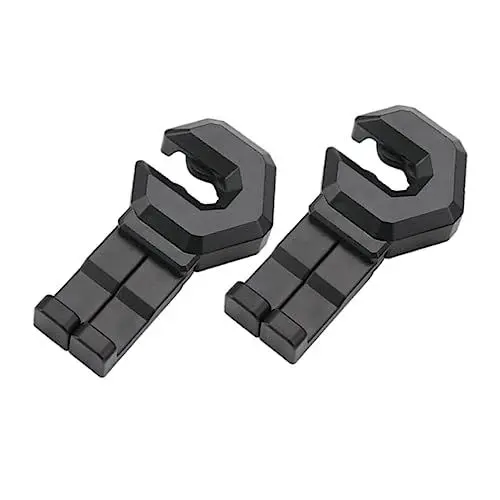Produktbild: JECOMPRIS 4 Paare Autohaken Rücksitzhaken Auto Stehen Auto Kinderwagen Clip-Aufhänger beutelclips beutelklammer Aufhänger für Autorücksitze Kleiderbügel für die Kopfstütze im Auto Abs Black