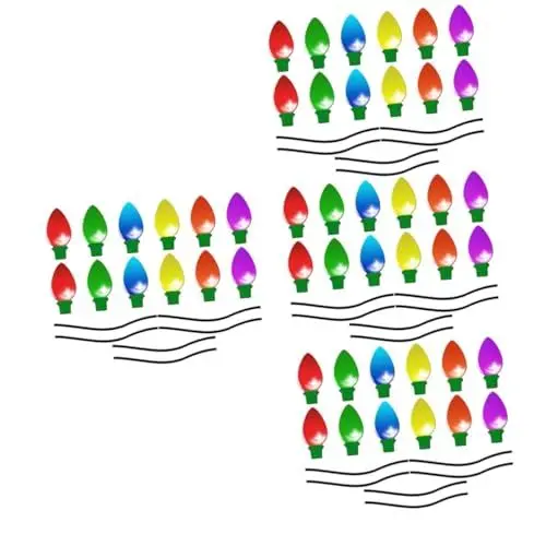 Produktbild: JECOMPRIS 4 Sätze Glühbirne Reflektierende Aufkleber Weihnachtsbeleuchtung Kühlschrankmagnet Auto-Magnet-Aufkleber Auto Reflektierend Reflektierende Weihnachtslichtmagnete Für Autos PVC
