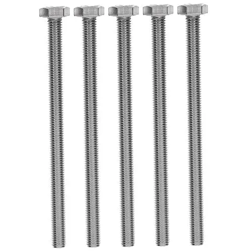 Produktbild: JECOMPRIS 5St Sechskantschrauben M8 Kupplungsbolzen Gewindebolzen Befestigungsschrauben m8 Schraube Holzbolzen Kfz- Selbstschneidend Suite Maschine Sechskantkopf Edelstahl 304