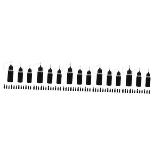 Produktbild: JECOMPRIS 5 Sätze Flasche Mit Nadelspitze Farbflaschen Flaschen Mit Feiner Spitze Kleine Trinkgeldflaschen Behälter Für Maschinenöl Kleber Flaschen Rostfreier Stahl Black 30 Stück * 5