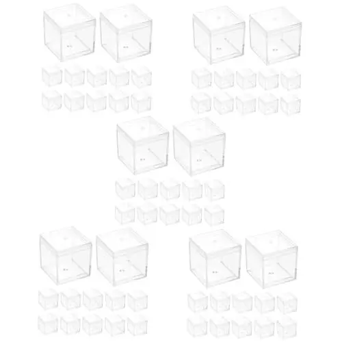 Produktbild: JECOMPRIS 5 Sätze Transparente Kunststoffbox Lagercontainer Organisation Schmuckschachtel Klein Vorratskiste Quadratische Vitrine Mineralischer Musterkoffer P.s 12 Stück * 5