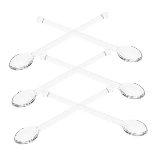Produktbild: JECOMPRIS 6St Glaslöffel Glasrührlöffel Glasstäbchen dessertlöffel cocktaillöffel Teemischlöffel teelöffel pürierstab kochlöffel Joghurtrührer aus Glas Glasmischstäbe Salzlöffel Transparent
