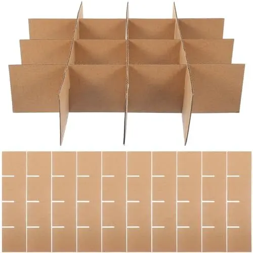 Produktbild: JECOMPRIS Umzugskartons Gläserteiler-Sets 6-Teilig Weingläser Geschirrverpackung Umzugskartons Trennwände Aus Pappe Fächer Trennwände Für Die Verpackung Von Küchengeschirr