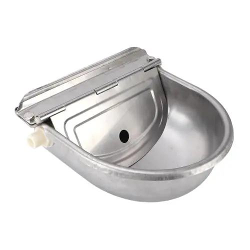 Produktbild: Jectse Automatischer Trinkwassernapf für Tiere, Edelstahl-Set Inklusive Schüssel mit Schwimmerventil, Tränkespender für Nutztiere, Schnellanschlussadapter und Senkschrauben