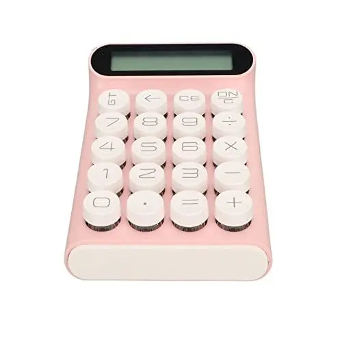 Produktbild: Jectse Mechanischer Schaltrechner, LCD-Display, 10-stelliger Tischrechner, Komfortable Berührung mit Großen Tasten, Wissenschaftliche Taschenrechner, Handheld für das Tägliche und (Rosa)