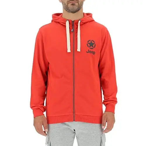 Produktbild: JEEP O102572-R699 J Man Hooded Sweatshirt Full Zip Star&JEEP Small Print J22W Mars Red/Black XXL