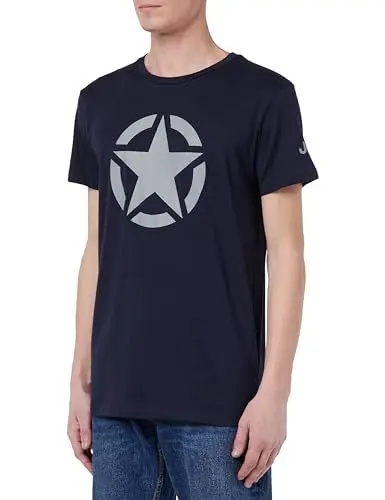 Produktbild: JEEP O102900-A928 J Herren T-Shirt Star - Großer Aufdruck Kleiner Ärmel Aufdruck J23W Night Blue XXL