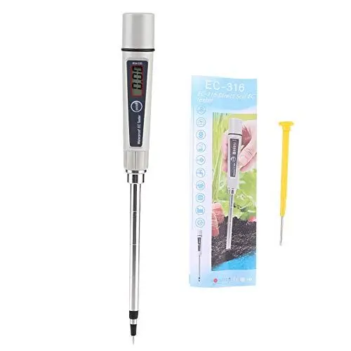 Produktbild: EC316 Bodentester Hochpräziser Bodentester, Boden-EC-Tester Hochempfindlicher Tragbarer Boden-Salinitäts-EC-Tester für Landwirtschaftliche Anlagen für Gartenpflanzen, Bauernhof,