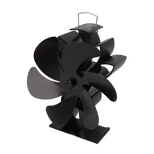 Produktbild: Holzofenventilator, Wärmebetriebener Ofenventilator, Kaminventilator aus Aluminiumlegierung mit 6 Flügeln, Nicht Elektrischer Ventilator für Holzgas-Holzofen