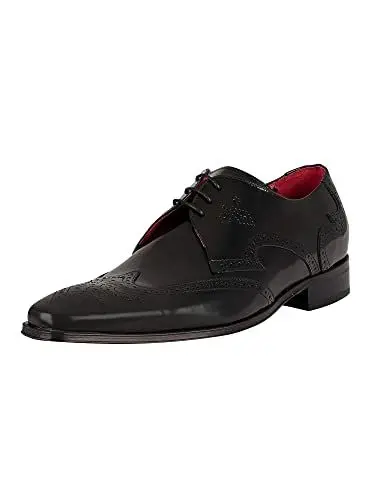 Produktbild: Jeffery West Herren Derby Brogue polierte Lederschuhe, Schwarz, 43 EU