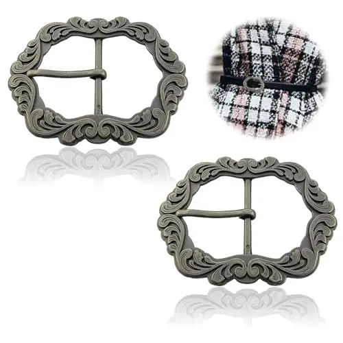 Produktbild: JeiibrZui 2 Stück Trachten schnalle Gürtelschnallen set, Hosenträger Schnalle Antik, Schnalle für Trachtenhosen, Herren Gürtelschnallen für Hosenträger Trachtenhosen Lederhosen