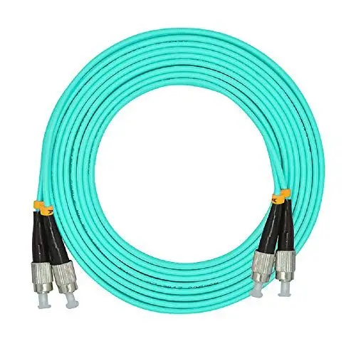 Produktbild: Jeirdus OM3 LWL Kabel FC/FC (1 Meters, 1 Kabel) | Duplex Multimode Glasfaser Lichtwellenleiter Patchkabel OptischeKabel FC-FC